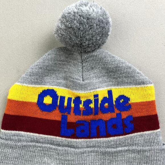 Outside Lands Beanie Hat Cap Gray Knit Music Festival San Francisco Golden Gate - Picture 2 of 5